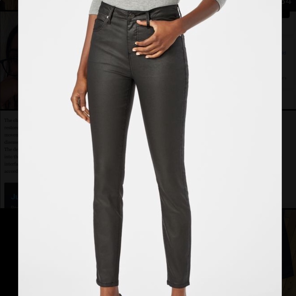 NWT JustFab Black Coated Highwaisted Skinny Jeans
